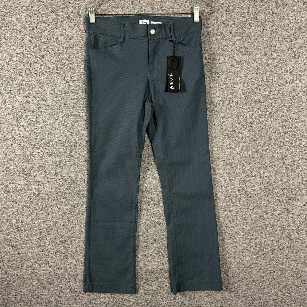 Bevy Flog Women's Size 28 Blue High Waisted Straight Leg Stretch Khaki Pants